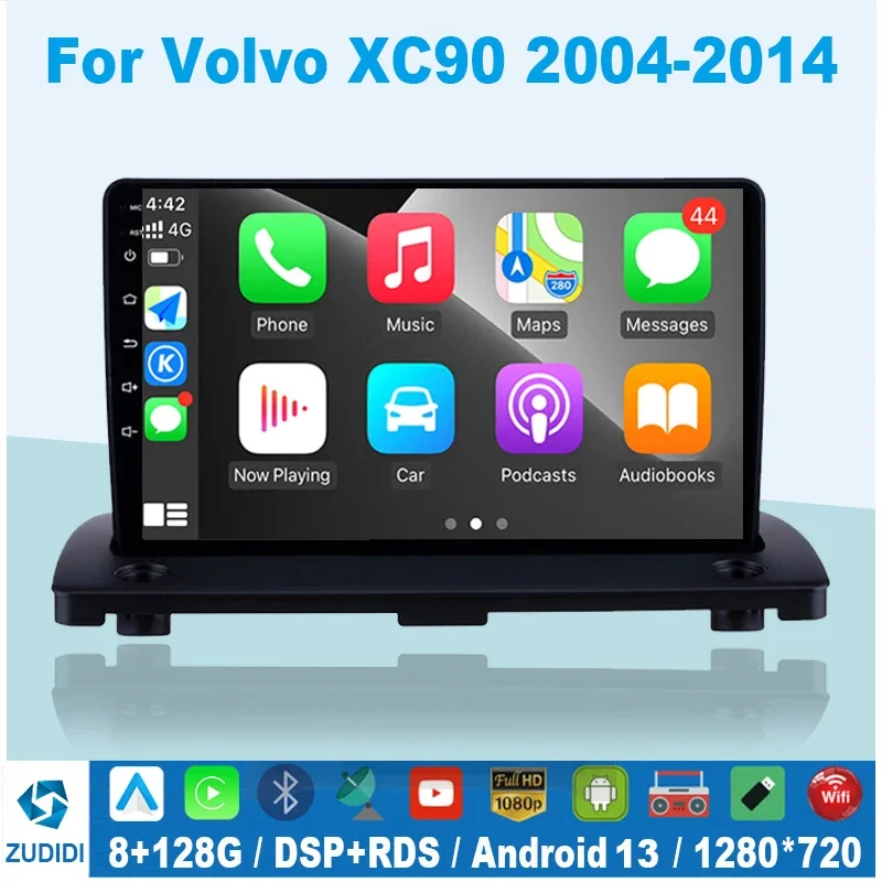 Carplay 4G 2 Din Android 12 Car Radio GPS for Volvo XC90 2004 - 2014 Multimedia - £124.59 GBP+