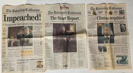 Impeached President Bill Clinton Newspaper Starr Report Acquitted 1998-99 Lot  - £19.09 GBP