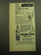 1957 Holland House Martini Mix Ad - Enjoy delicious Martini cocktails at home - £14.78 GBP