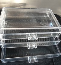 Isaac Jacobs Clear Acrylic 3-Drawer Stackable Jewelry Organizer, - £39.95 GBP