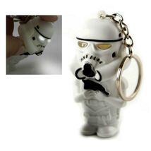 LED STORMTROOPER KEYCHAIN w LIGHT and SOUND Toy Keyring Key Chain Ring S... - $5.95