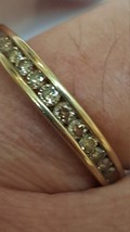 Estate Vintage 10K Yellow Gold  12 Diamonds  Wedding Ring Band, 1950&#39;s - £467.53 GBP