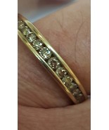 Estate Vintage 10K Yellow Gold  12 Diamonds  Wedding Ring Band, 1950&#39;s - £465.93 GBP