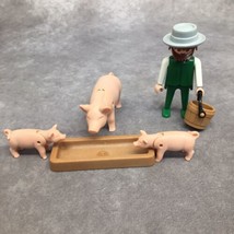 Playmobil Pig Farmer- Vintage- Victorian/Western/Farm-Hair has some dents - £7.73 GBP
