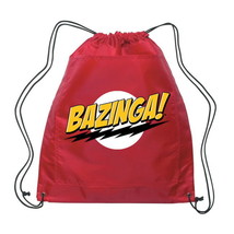 The Big Bang Theory Bazinga Flash Name Red Pullstring Backsack NEW UNUSED - $8.33