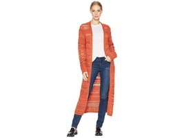 NWT BCBG MAXAZRIA GINGER SPICE OPEN-STITCH LONG CARDIGAN DUSTER SWEATER L - £71.84 GBP