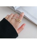 Irregular Ring, 14K Gold Ring, Wave Ring, Silver Ring, Hugging Ring, Adj... - £19.80 GBP