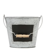 Elegant Expressions by Hosley Galvanized Metal Bucket Pail w/Chalkboard~... - $42.23 CAD