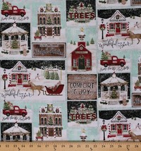 Cotton Festive Phrases Christmas Home for the Holidays Fabric Print BTY D403.17 - £8.79 GBP