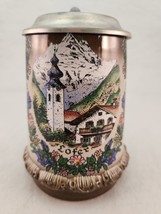 Vintage ORIGINAL KING 1/2 Liter GERMAN Hand Painted Lidded Beer Stein #450 - £18.00 GBP