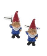 GARDEN GNOME CUFFLINKS Cute Novelty Metal Colorful Enamel Wedding NEW w ... - $272.16 MXN