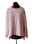 Found Sweatshirt Blush Taupe Women Size Small Side Split Hi Low Hem Tie Dye - $56.24