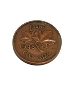 1948 Canadian Penny 1 cent Coin-Circulated Coin - £3.20 GBP