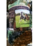 Horses Out in the Field American Heritage Woodland Plush Raschel Throw b... - £18.92 GBP