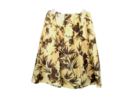 Talbots skirt pleated gored knee length Sz 10 gold brown silk blend flor... - £11.83 GBP