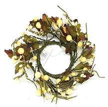 Oddity Inc. 2&quot; White Berry and Leaves Candle Ring - £11.87 GBP