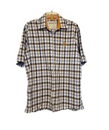 Timberland Mens Shirt Multicolor Large Plaid Button Up Short Sleeve Logo... - £11.60 GBP