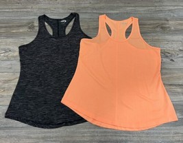 Lot Of 2 MTA SPORT Racerback Tank Tops Women&#39;s Size Large Orange &amp; Black - £15.16 GBP