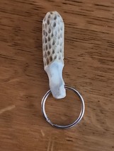 Vintage Handmade Bone Morel Mushroom Keychain - £9.94 GBP