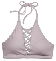 Victoria S Geheimnis Pink Lavendel Schnürer Käfig Hoch Hals Neckholder Bikini - £14.04 GBP