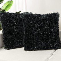 Toonow Set Of 2 Decorative Throw Pillow Covers 18X18, Black, No Pillow Insert - $9.55