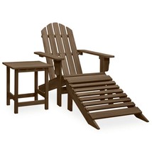 Garden Adirondack Chair with Ottoman&amp;Table Solid Fir Wood Brown - £55.99 GBP