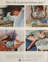 1963 Print Ad Bell Telephone System Lady Has Bedroom Phones  - £13.34 GBP