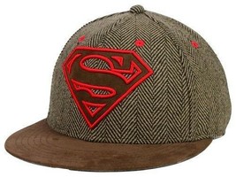 Concept One DC Comics Superman Herringbone Adjustable Flat Bill Cap Hat - £15.38 GBP