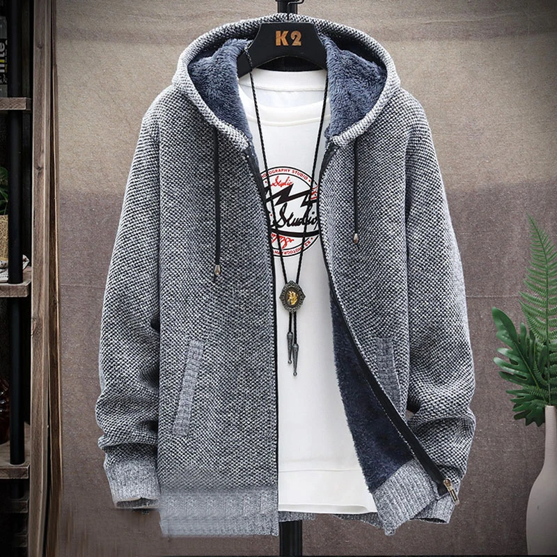 Retro Men's Sweater Hooded  Autumn Cardigans Man Jackets Casual Warm  Jackets Fa - $160.81