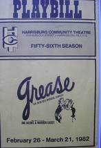 Grease 1982 Harrisburg Pennsylvania Playbill Hurlock Street Mary Harvey J. Olden - £11.76 GBP