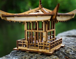 Japanese Pagoda Lantern! Mini Diy 3D Building Kit Tea Light Wooden Candl... - $103.97
