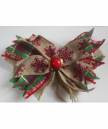 Handmade Christmas Messy Bow  7&quot; x 5&quot; - $21.96 CAD