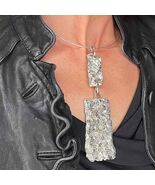 Big Textured Silver Statement Pendant Festival Jewelry Large Silver Pend... - $19,142.55 MXN