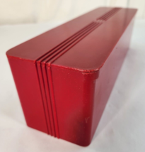 Vtg Mid Century Plastic Jewelry Fridge Box ATBCO Red Storage Container T... - $17.81