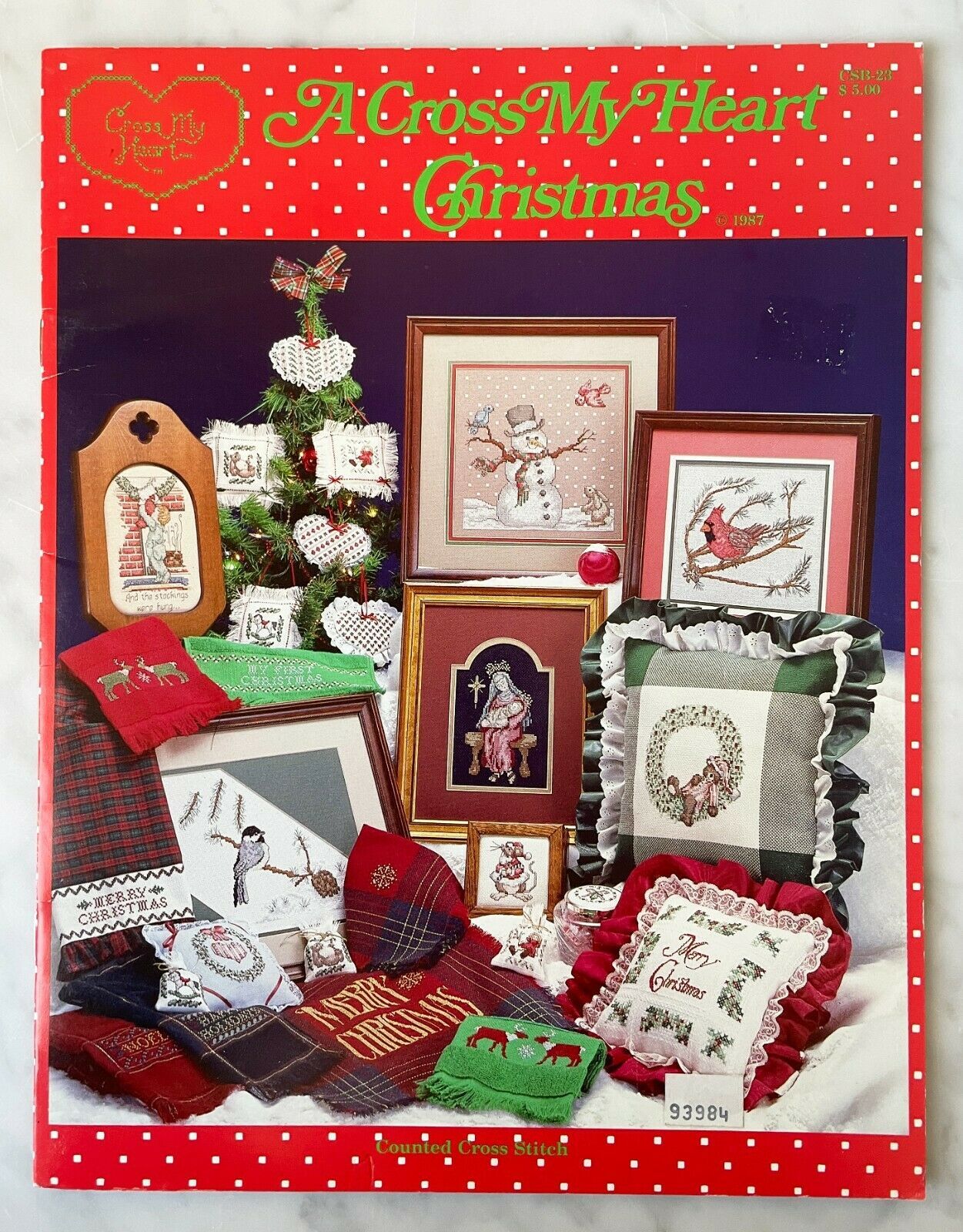 Vintage 1987 A Cross My Heart Christmas Counted Cross Stitch Designs Patterns - $9.45