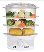 Kalorik Food Steamer 3-Tier Food Basket Rice Cooking Tray 9 Quart White ... - $47.27 CAD