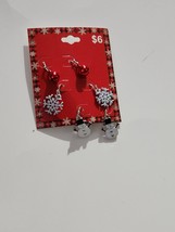 3 Pairs Christmas Earrings Holiday Christmas Snowman, Ornaments, &amp; Snow ... - $5.93