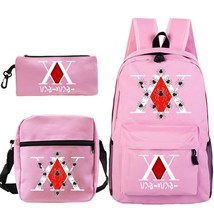 Hunter X Hunter Anime Backpack Teen 3Pcs/set Comic School Bags for Girls Harajuk - £90.42 GBP