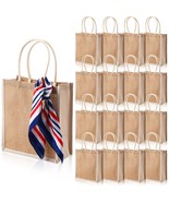 16 Pack Burlap Tote Gift Bags Burlap Beach Bags With Soft Handles Heavy ... - $81.99