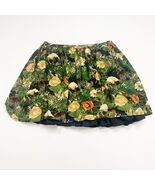 Jack Women's Skirt Size 4 Floral Green Black Pleated Lined Rayon - €10,41 EUR