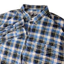 Mossimo Supply Lg Plaid Button Down Shirt Blue Gray Cotton Casual Layeri... - $38.90