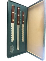 Vintage Simmons Super-Sharp Slicing Knives Set Made In USA Scalloped Edges - £18.17 GBP