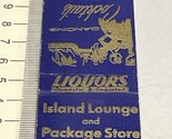 Front Strike Matchbook Cover Island Lounge &amp; Package Store Pansacola Bch... - £9.72 GBP