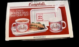 Vintage 1991 Campbell&#39;s Souper Mug &amp; Tray Set 4 pc. - In Original Box - £29.40 GBP