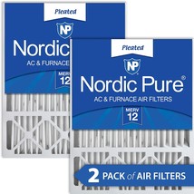 Pleated Honeywell Replacement Ac Furnace Air Filters, 2 Pack, Nordic Pure - £62.10 GBP