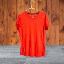 Nike Running T-Shirt Dri Fit Short Sleeve Red Women&#39;s Size Large - £11.79 GBP