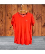 Nike Running T-Shirt Dri Fit Short Sleeve Red Women&#39;s Size Large - £11.79 GBP
