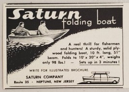 1958 Print Ad Saturn Plywood Folding Boats Made in Neptune,New Jersey - $8.08