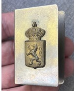 VTG Silver Tone Brass British Crown Legion Match Box Cover Holder Lion G... - $1,536.32 MXN