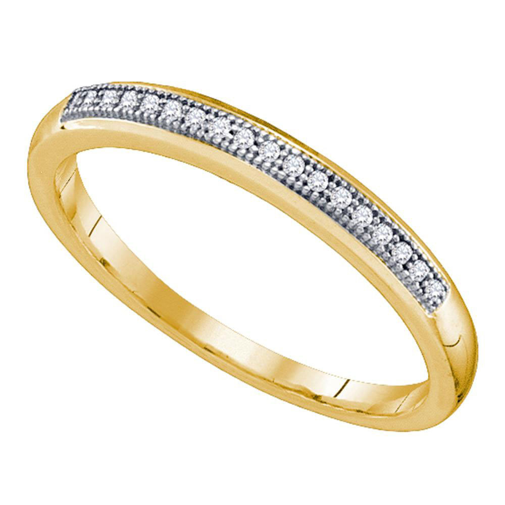 Primary image for 10k Yellow Gold Round Diamond Womens Bridal Wedding Anniversary Band 1/20 Cttw